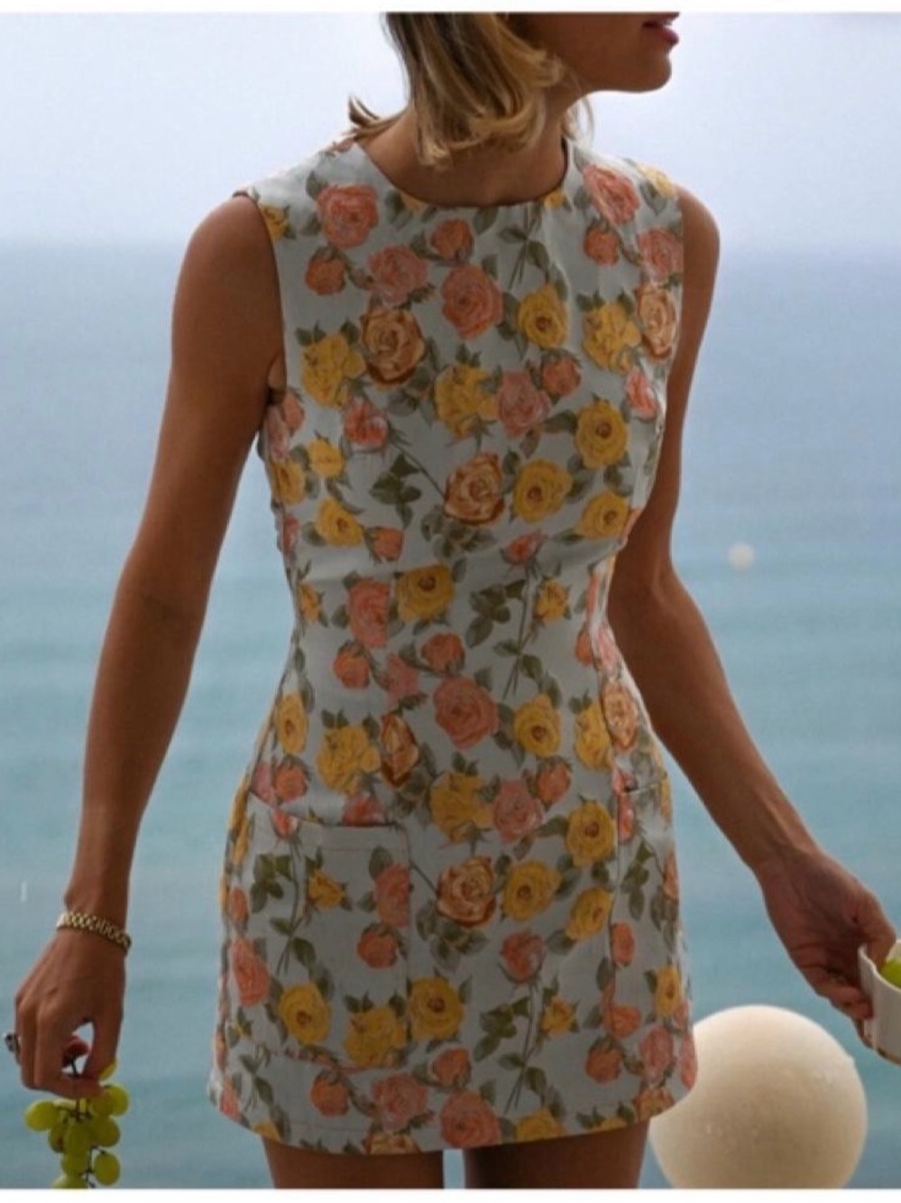 Yllw the Label Floral Mini Dress in Yellow & Peach